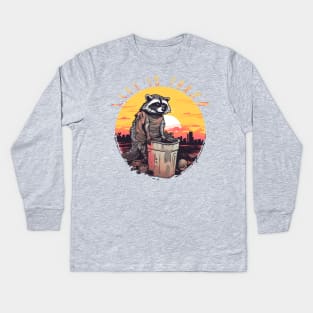 Trash panda, vintage Kids Long Sleeve T-Shirt